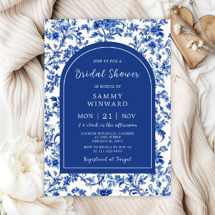 Delft-Blau Antique Chinoiserie-Brautjungfernparty Einladung