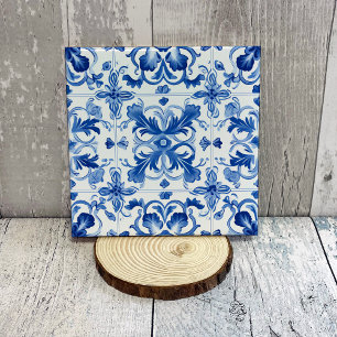 Delft-Blau-Blumen-Dekorative Keramikfliese