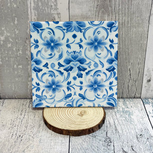 Delft-Blau-Blumen-Dekorative Keramikfliese