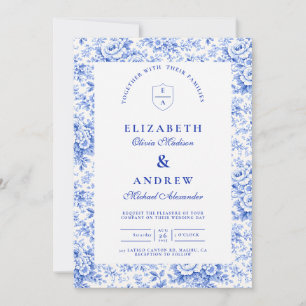 Delft-Blau-Chinoiserie-Hochzeit Einladung