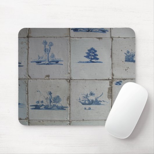Delft-Blau deckt Mousepad mit Ziegeln (Mit Mouse)