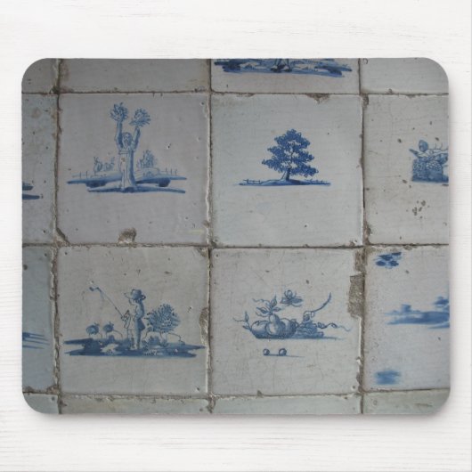 Delft-Blau deckt Mousepad mit Ziegeln (Vorne)