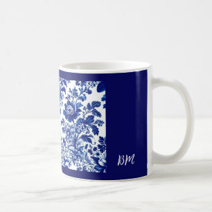 Delft-Blau elegante Vintage-Blumen Kaffeetasse
