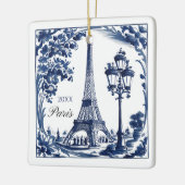 Delft Blau Paris Eiffelturm Keramikornament (Links)