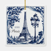 Delft Blau Paris Eiffelturm Keramikornament (Rückseite)