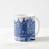 Delft-Blau-Stil-Tasse: Amsterdam Kaffeetasse (VorderseiteRechts)