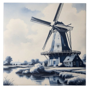 Delft Blau und Weiß Windmühle Traditionell Niederl Fliese