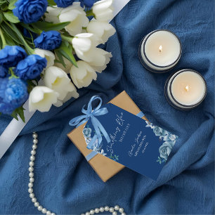 Delft Blau Weiß Chinoiserie Blumen Hochzeitsdusche Geschenkanhänger