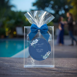 Delft Blau-Weiß Chinoiserie Blumen Hochzeitsdusche Runder Aufkleber