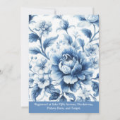 Delft Blau/Weiß Chinoiserie Brautparty Einladung (Rückseite)