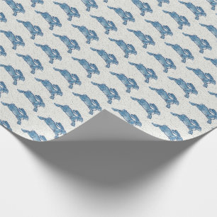 Delft Blau Weiß Kaninchen Hase Vintage Dedham Geschenkpapier