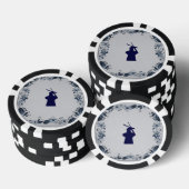 Delft blauer Kachelwald 'de Roos' in Delft Pokerchips (Stapel)