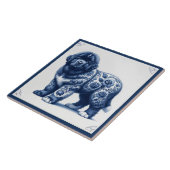 Delft-Blauer Neufundländer-Welpe Fliese (Seite)