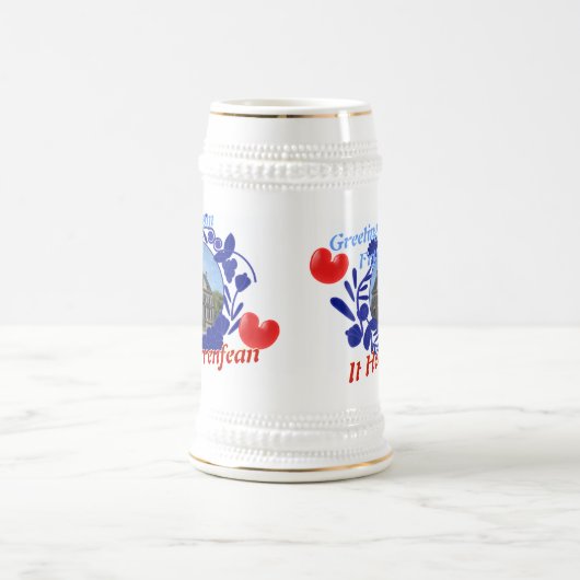 Delft blaues Fryslân es Hearrenfean Bier Stein Bierglas (Mittel)