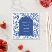 Delft Blue Antique Chinoiserie 16 . Geburtstag Serviette (Beispiel)