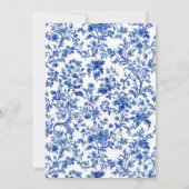 Delft Blue Antique Chinoiserie Babydusche Einladung (Rückseite)