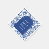 Delft Blue Antique Chinoiserie Brautparty Serviette (Ecke)