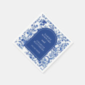 Delft Blue Antique Chinoiserie Hochzeit Serviette (Ecke)