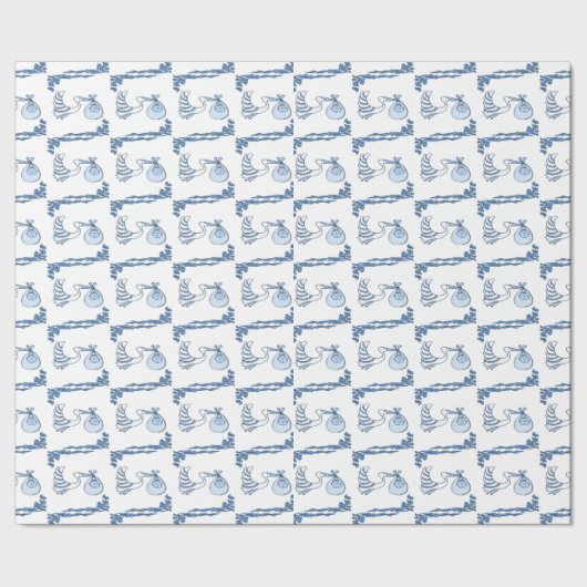 Delft Blue BabyTile Designs Geschenkpapier (Saum)