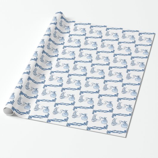 Delft Blue BabyTile Designs Geschenkpapier (Ungerollt)