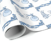 Delft Blue BabyTile Designs Geschenkpapier (Rolleneckpunkt)