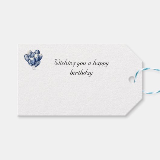 Delft Blue Balloons anpassbar Geschenkanhänger (Vorderseite (Horizontal))