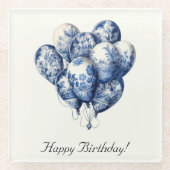 Delft Blue Balloons anpassbar Glasuntersetzer (Vorderseite)