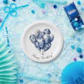 Delft Blue Balloons, anpassbar Pappteller (Party)