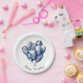 Delft Blue Balloons, anpassbar Pappteller (Party)