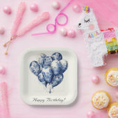 Delft Blue Balloons anpassbar Pappteller (Party)