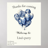 Delft Blue Balloons anpassbar Poster (Vorne)