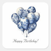 Delft Blue Balloons, anpassbar Quadratischer Aufkleber (Vorderseite)