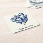 Delft Blue Balloons anpassbar Rechteckiger Pappuntersetzer (angewinkelt)