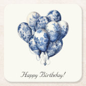 Delft Blue Balloons anpassbar Rechteckiger Pappuntersetzer (Vorderseite)