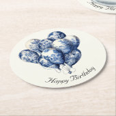 Delft Blue Balloons, anpassbar Runder Pappuntersetzer (Angewinkelt)