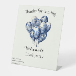 Delft Blue Balloons anpassbar Sockelschild