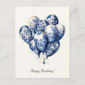 Delft Blue Balloons, glücklich zum Geburtstag Postkarte (Vorderseite)
