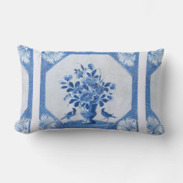 Delft Blue Birds floral Französisch Country Chic Lendenkissen