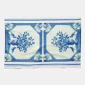 Delft Blue Birds floral Französisch Country Elegan Geschirrtuch (Horizontal)