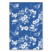 Delft Blue Birds Frühlings-Hochzeitstischkarte Tischnummer (Rückseite)