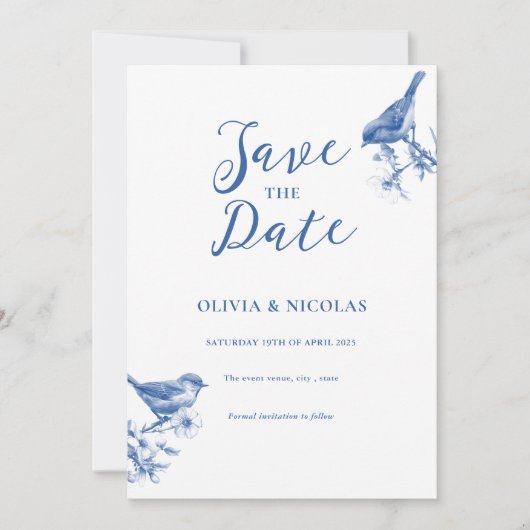 Delft Blue Birds Spring Ankündigung Datum freihalt (Vorderseite)