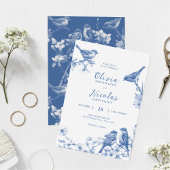 Delft Blue Birds Spring Wedding Einladung