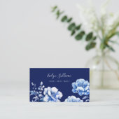Delft Blue Blumen Visitenkarte (Stehend Vorderseite)