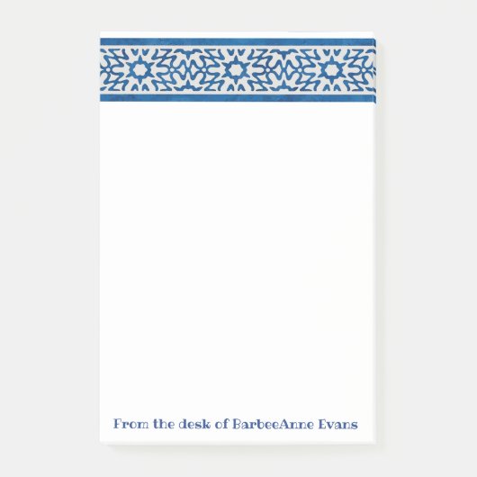 Delft Blue Border Post-it Klebezettel (Vorderseite)