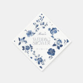 Delft Blue Brautparty Napkins | Toile Floral Serviette (Ecke)