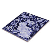 Delft Blue Bunny Rabbit Bird Dedham Elegante Rusti Fliese (Seite)