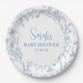 Delft Blue Chinoiserie Baby Shower Boy Pappteller (Vorderseite)