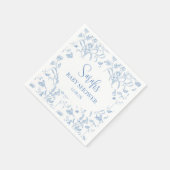 Delft Blue Chinoiserie Baby Shower Boy Serviette (Ecke)