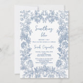 Delft Blue Chinoiserie Brautparty Einladung (Vorderseite)