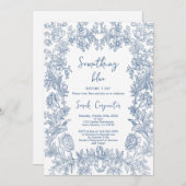Delft Blue Chinoiserie Brautparty Einladung (Vorne/Hinten)